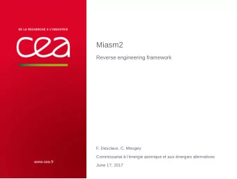 Miasm2  Reverse engineering framework  F. Desclaux, C. Mougey  Commissariat  lnergie