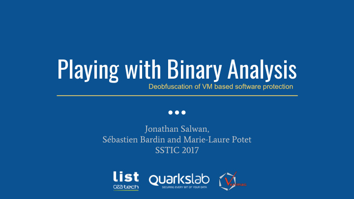 playing with binary analysis