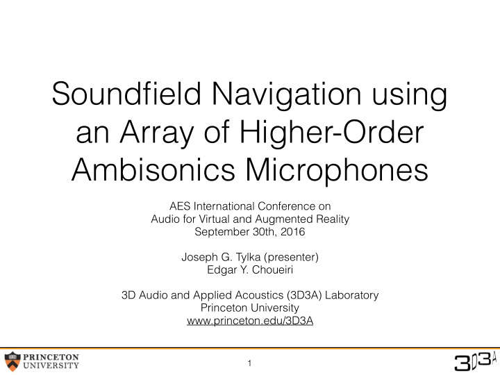 soundfield navigation using an array of higher order