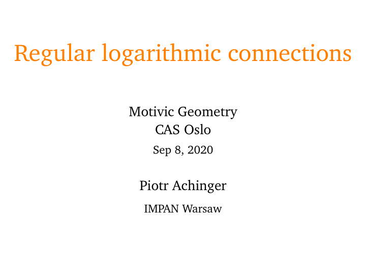 regular logarithmic connections