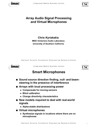 Smart Microphones n Sound source direction finding, null- and beam-  steering in the presence of