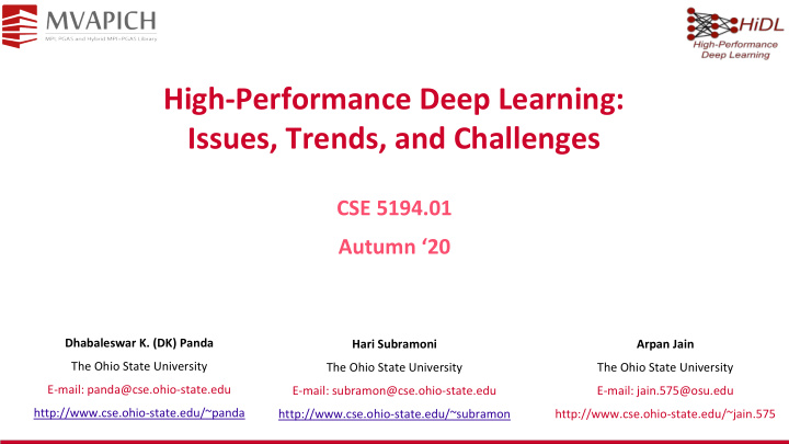 high performance deep learning issues trends and