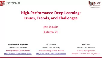 High-Performance Deep Learning:  Issues, Trends, and Challenges  CSE 5194.01  Autumn 20