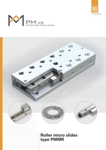 Roller micro slides  type PMMR  TECHNISCHE DATEN  ASSEMBLY  The mounting holes of each type are