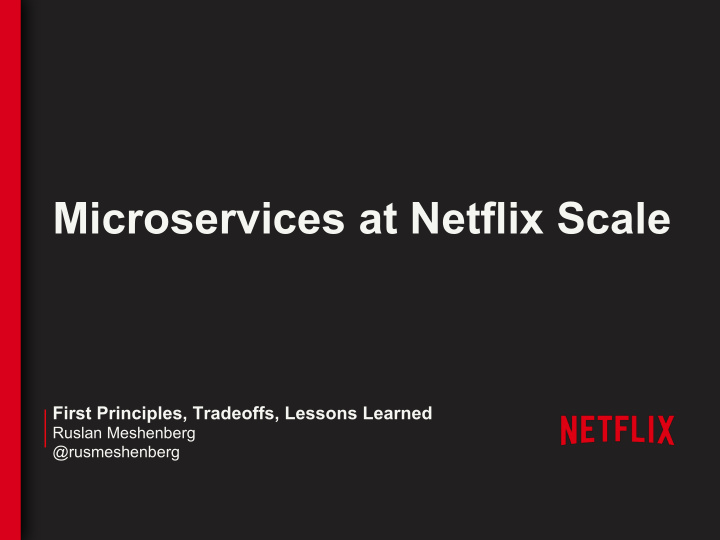 microservices at netflix scale
