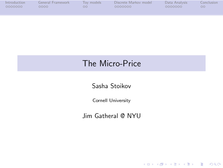 the micro price