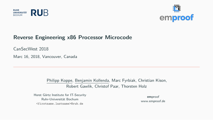 reverse engineering x86 processor microcode
