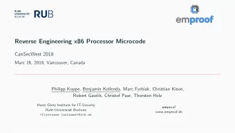 Reverse Engineering x86 Processor Microcode  CanSecWest 2018  Marc 16, 2018, Vancouver, Canada