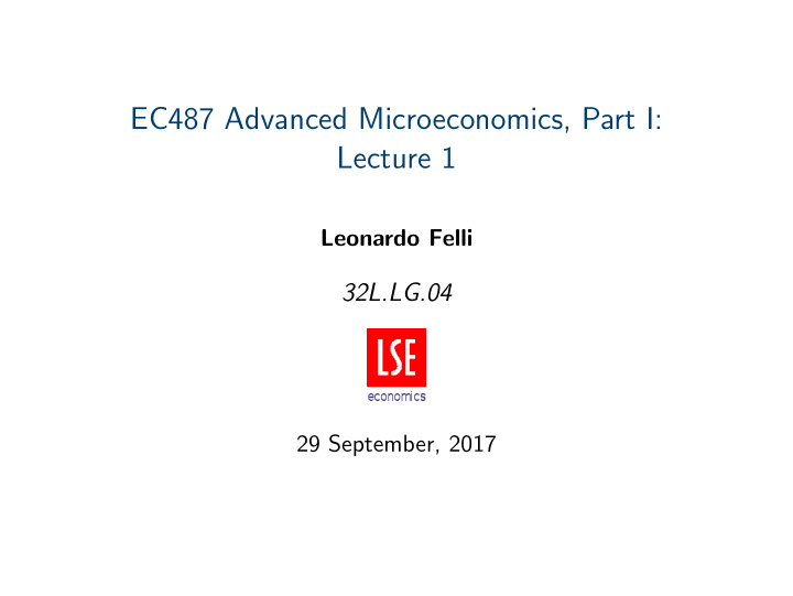 ec487 advanced microeconomics part i lecture 1