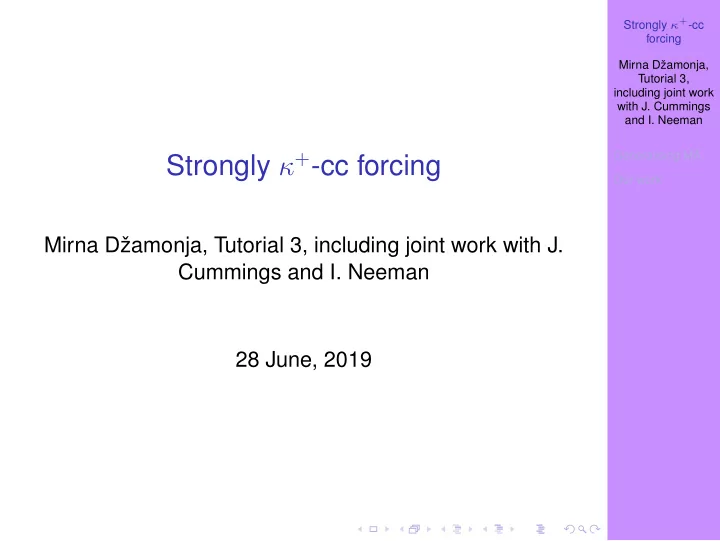 strongly cc forcing