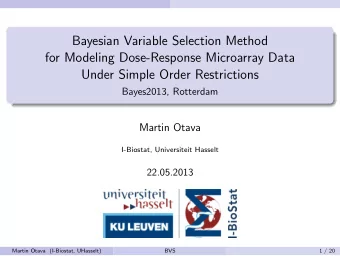 Bayesian Variable Selection Method  for Modeling Dose-Response Microarray Data  Under Simple Order