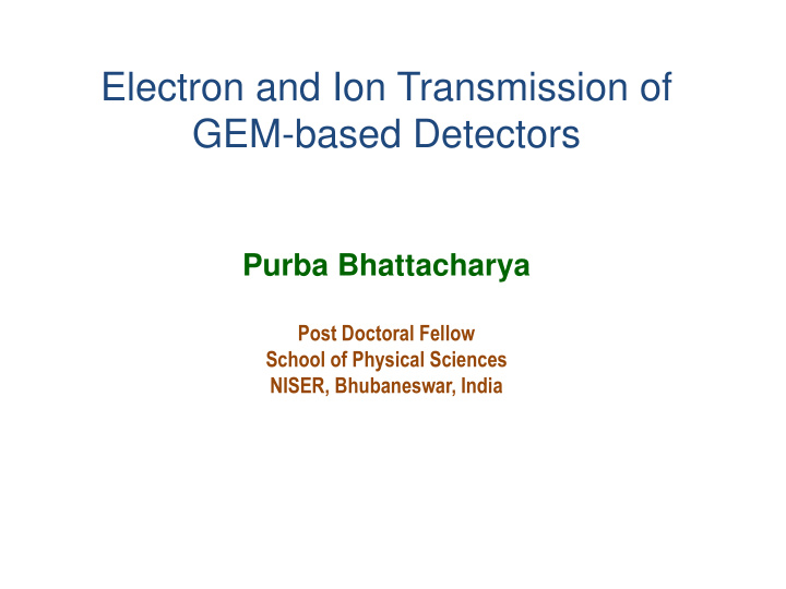 gem based detectors