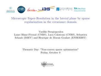 Microscopic Super-Resolution in the lateral plane by sparse  regularization in the covariance