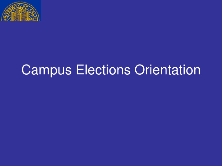 campus elections orientation introductions
