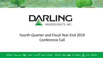 Conference Call This presentation contains forward - looking statements that are subject to