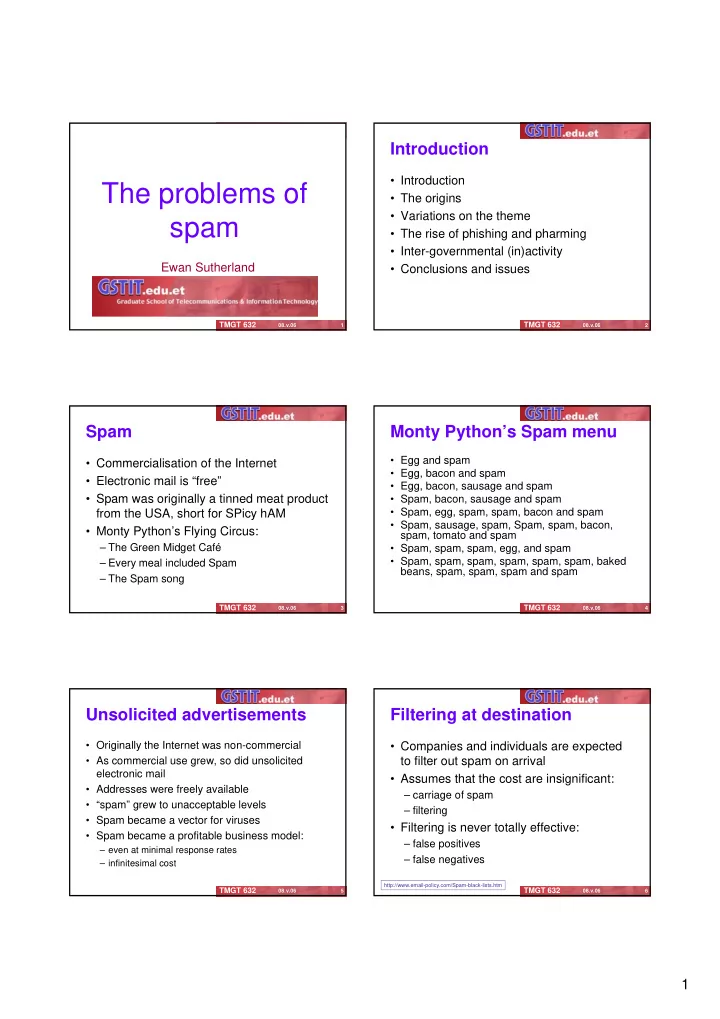 the problems of