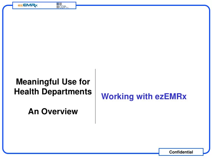 health departments working with ezemrx