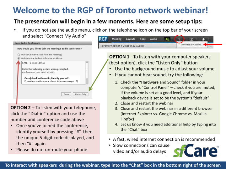 welcome to the rgp of toronto network webinar