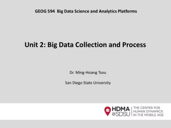 Unit 2: Big Data Collection and Process  Dr. Ming-Hsiang Tsou  San Diego State University  What is
