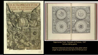 Sigismondo Fanti, Triompho di Fortuna, 1527  fortune-telling game  Clement balanced precariously