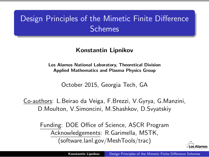 design principles of the mimetic finite difference schemes