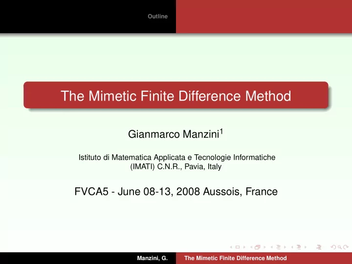 the mimetic finite difference method