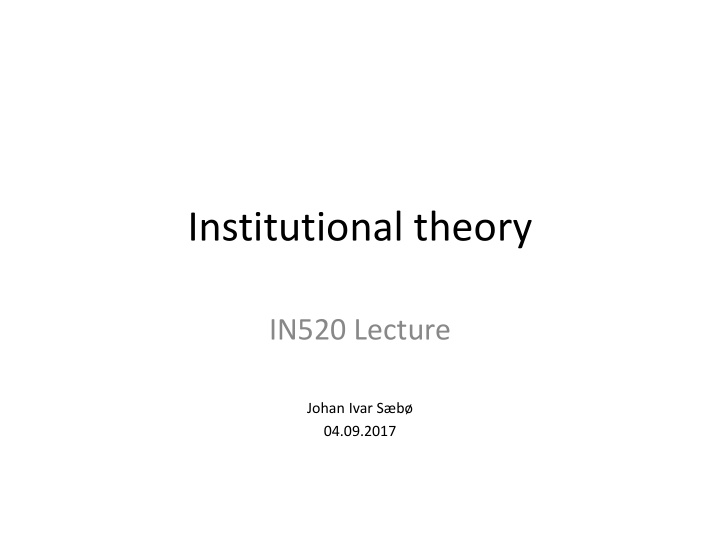 institutional theory