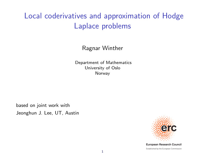 local coderivatives and approximation of hodge laplace
