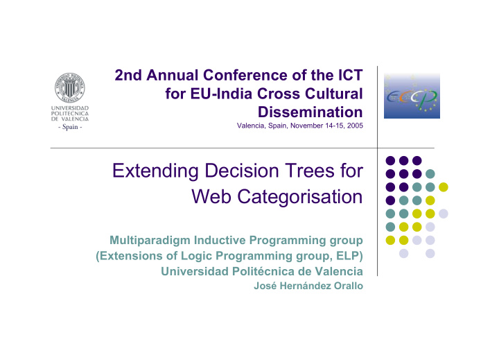 extending decision trees for web categorisation