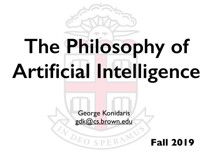 the philosophy of artificial intelligence