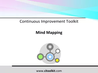 Continuous Improvement Toolkit  Mind Mapping www. citoolkit .com  The Continuous Improvement Map