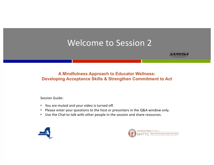 welcome to session 2