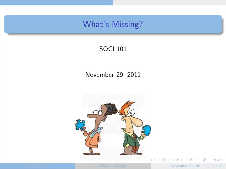 what s missing