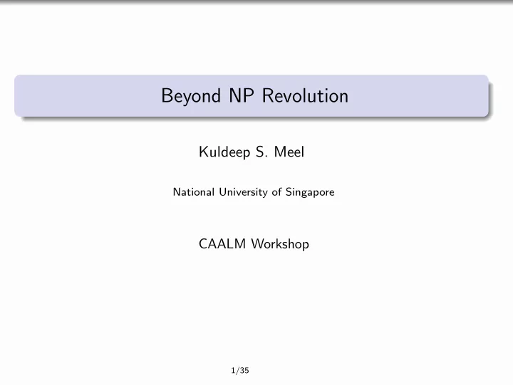 beyond np revolution