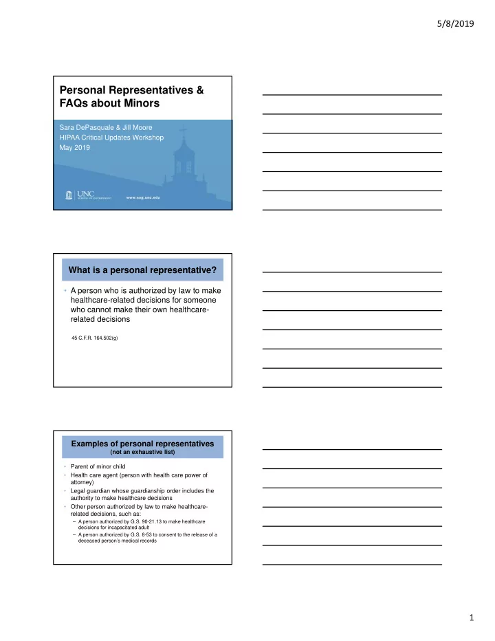 personal representatives faqs about minors
