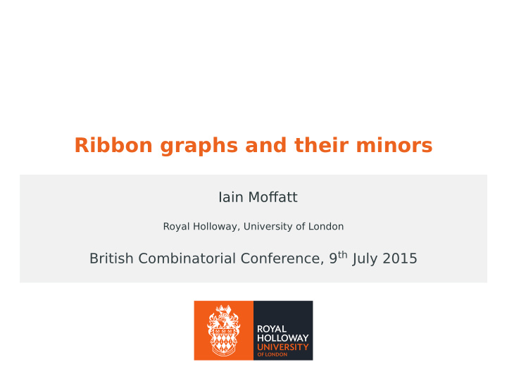 ribbon graphs and their minors