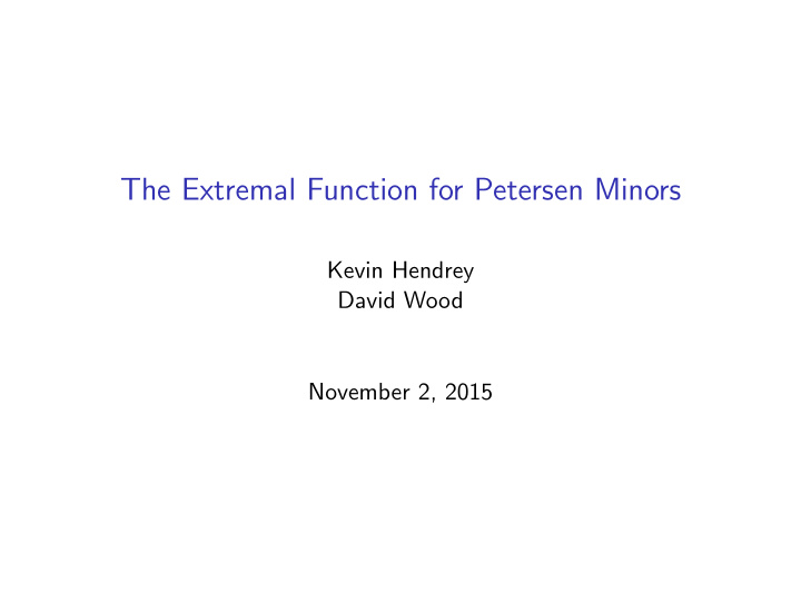 the extremal function for petersen minors