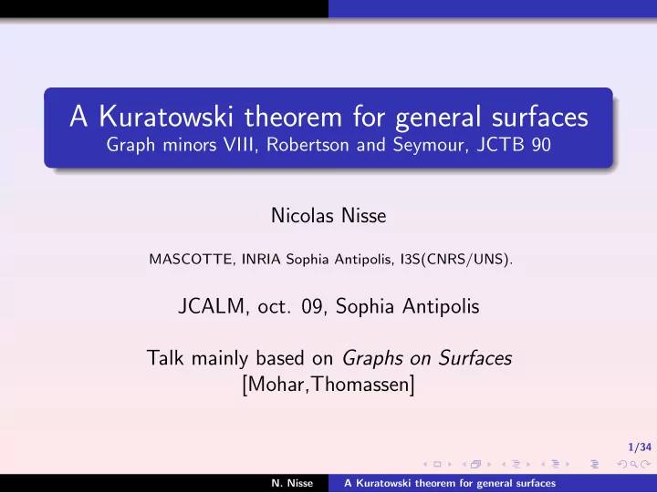 a kuratowski theorem for general surfaces