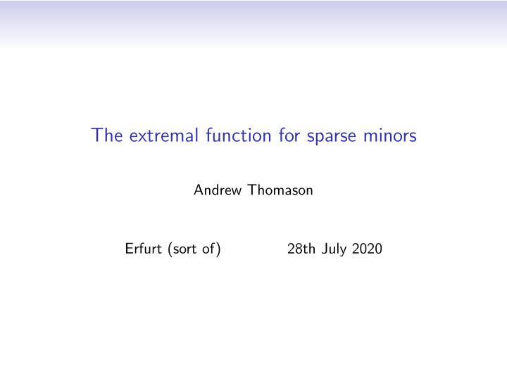 the extremal function for sparse minors