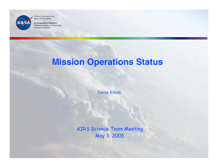 mission operations status