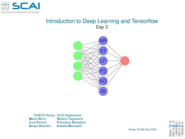 introduction to deep learning and tensorflow