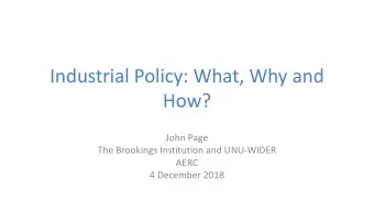 How?  John Page  The Brookings Institution and UNU-WIDER  AERC  4 December 2018  About this MOOC