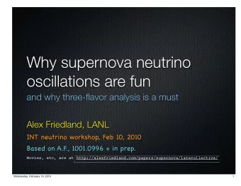 Why supernova neutrino  oscillations are fun  and why three-flavor analysis is a must  Alex