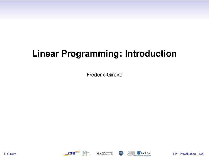 linear programming introduction