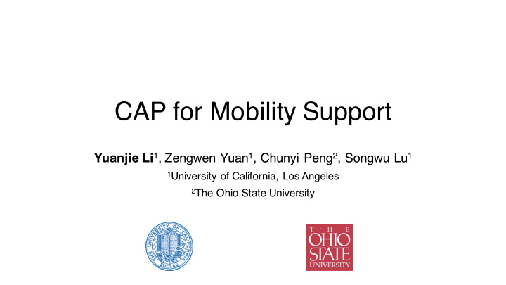 cap for mobility support