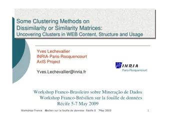 Some Clustering Methods on  Some Clustering Methods on  Some Clustering Methods on  Dissimilarity