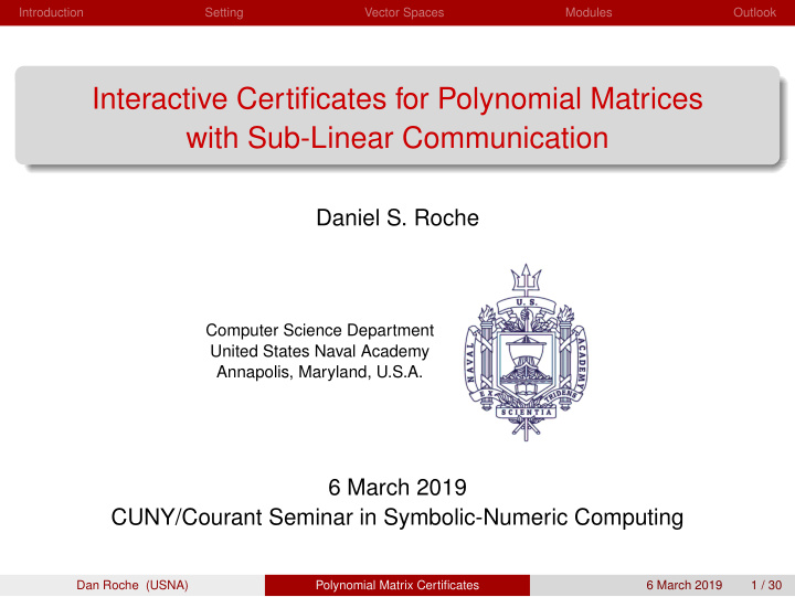 interactive certificates for polynomial matrices with sub