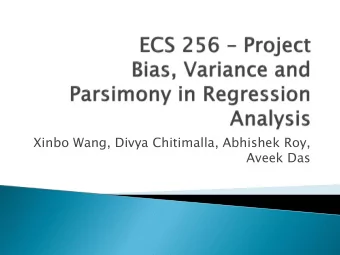 Aveek Das  Objective of Linear Regression is to minimize  the mean square error  For the