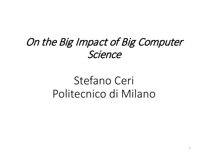 stefano ceri politecnico di milano