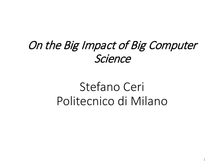 stefano ceri politecnico di milano